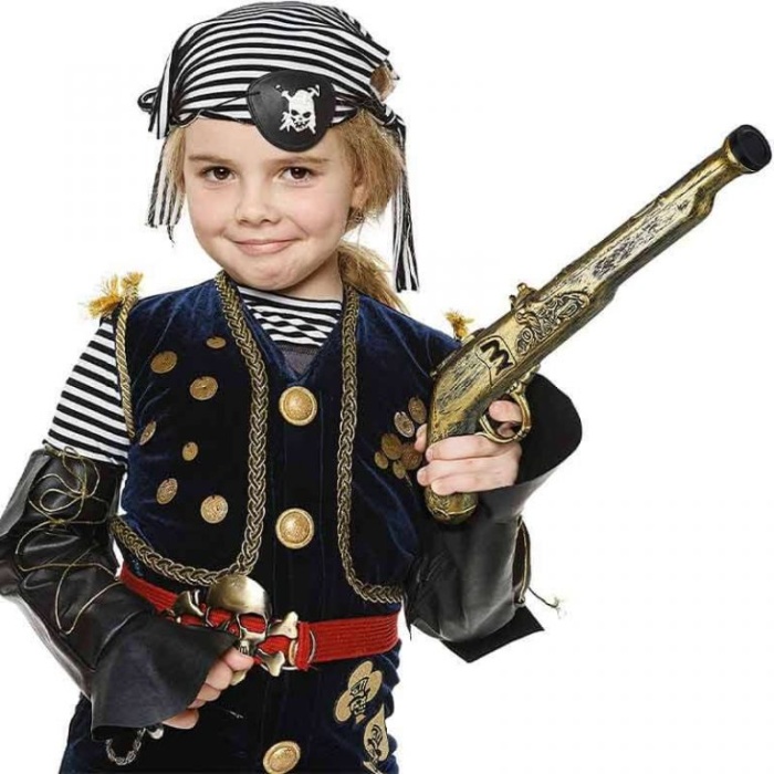 Eskitilmiş Desenli Plastik Oyuncak Korsan Tabancası 40 cm (5381)