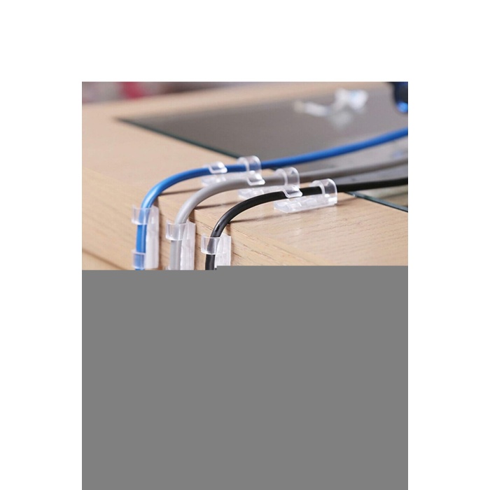 Kablo Sabitleyici Klipsler 20 Adet Kablo Düzenleyici Duvar Fayans Cam Kablo Tutucu Yapışkanlı Klips (5381)