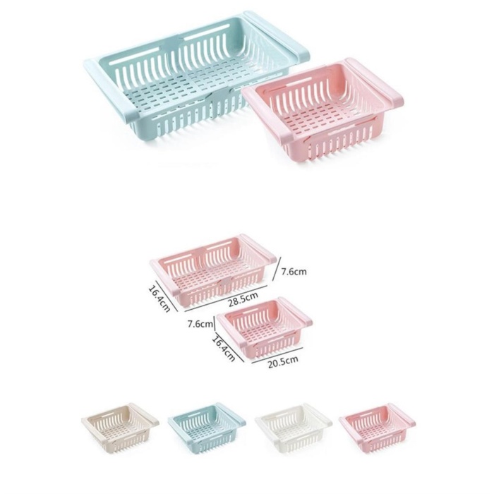 Çok Amaçlı Uzayıp Kısalabilir Buzdolabı Düzenleyici Sepeti Rafı (5381)