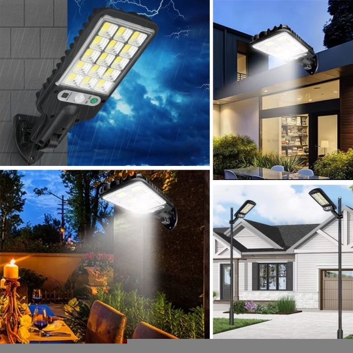 3 Farklı Işık Modlu Güneş Enerjisiyle Şarj Olan Dış Mekan Uyumlu Kumandalı Solar Duvar LEDİ (5381)
