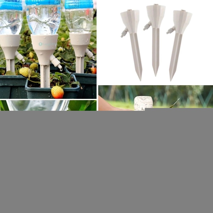 Ayarlanabilir Akış Hızına Sahip Damlama Sulama Çivileri 3lü Otomatik Bitki Sulama Aparatı Tüm Pet Şişelere Uyumlu (5381)