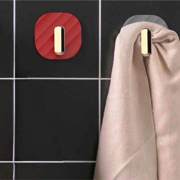 2li Yapışkanlı Retro Askılık Dolap Kapak Kulpu Kırmızı (5381)