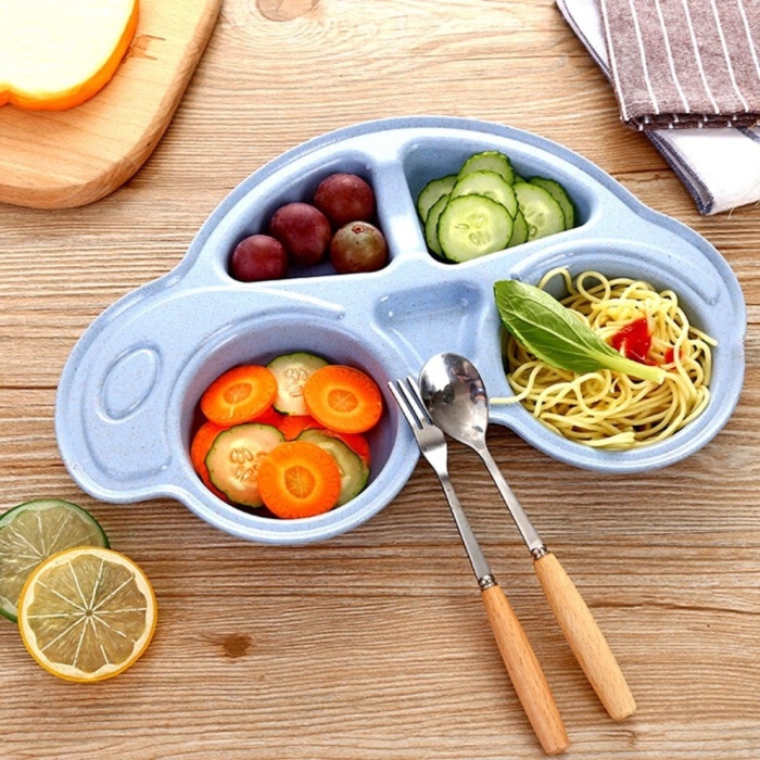 Bebekler İçin Araba Şeklinde Sevimli Mama Tabağı Çocuk Tabldot (5381)