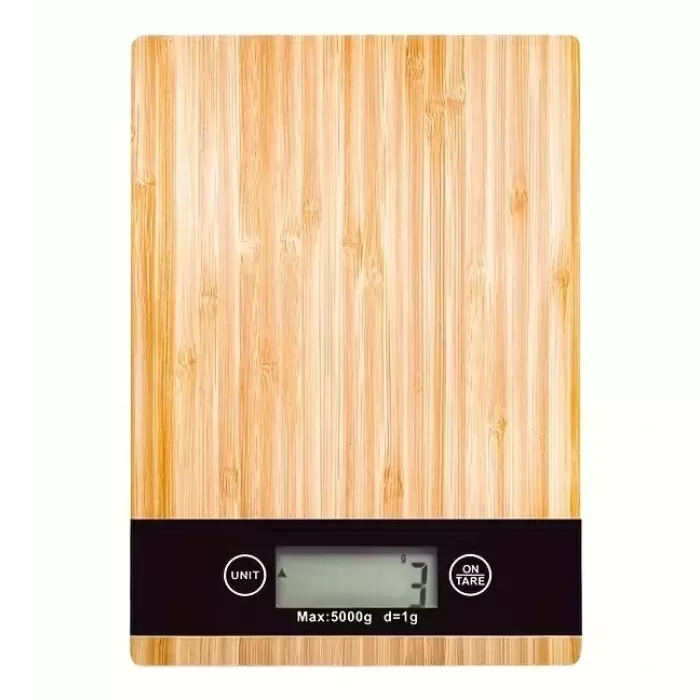 Crown Dijital Hassas Mutfak Tartısı - Terazisi-Hassas Ölçüm 5kg Bambu Görünümlü (5381)