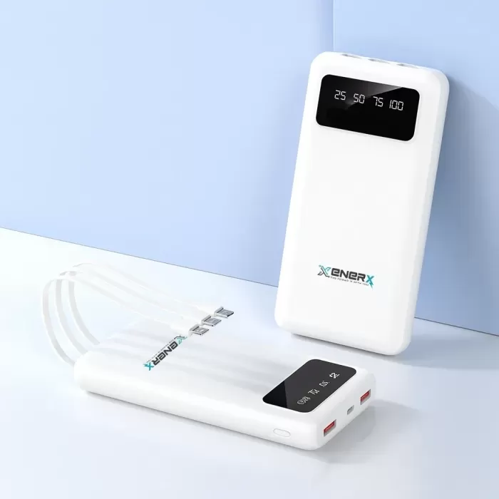 Enerx ENR-P20DC 20000 mAh 2.1 Amper Dahili Kablolu Powerbank Siyah (5381)