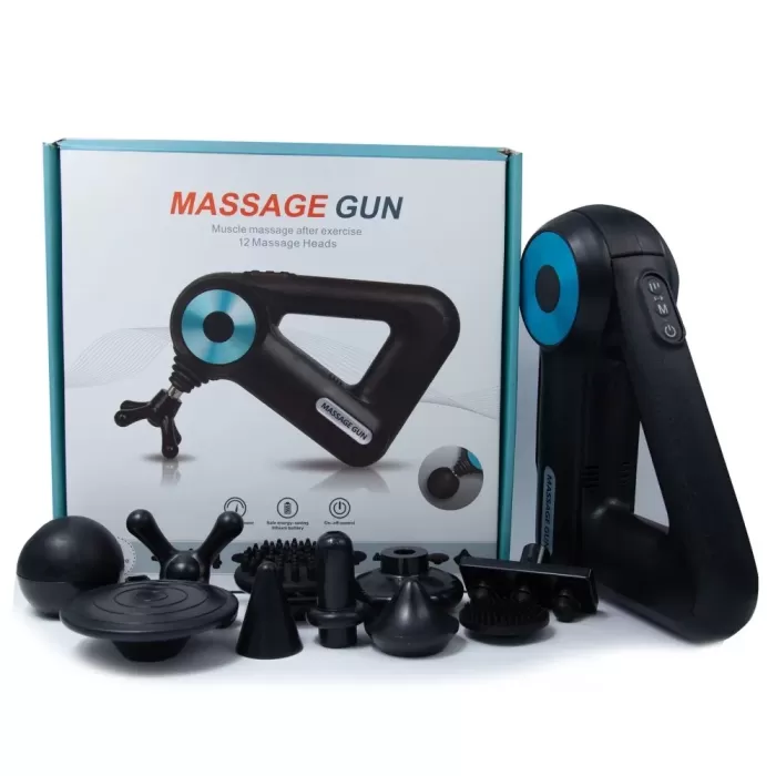 12 Başlıklı Profesyonel Masaj Tabancası Çok Fonksiyonlu (5381)