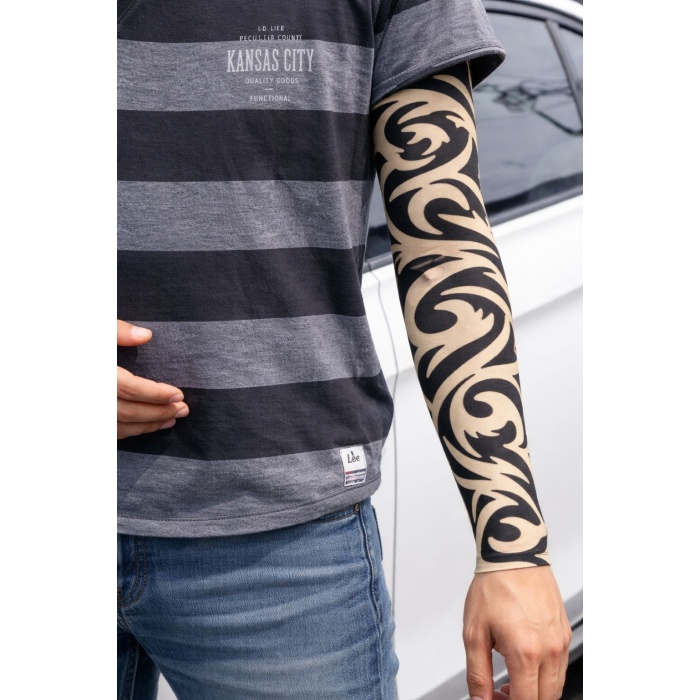 Giyilebilir Kol Dövmesi Çorap Dövme 3D Baskılı Kol Bacak Dövme 2 Adet Model 14 (5381)