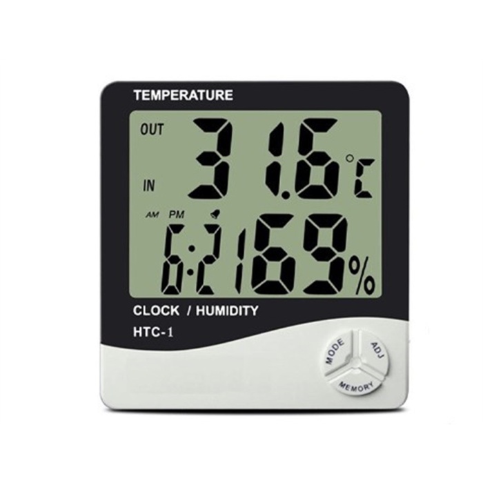 Bebek Odası Masaüstü Dijital Termometre Nem Ölçer Higrometre Saat (5381)