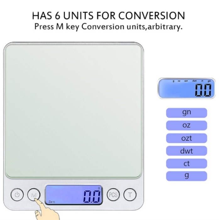 Kuyumcu Terazisi Profesyonel Dijital 2000 gr Hasas Terazi 0.1 Gr (5381)