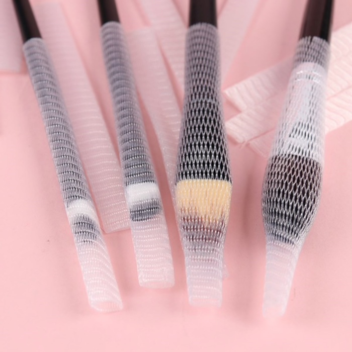 Makyaj Far Allık Kontür Eyeliner Fırça Malzemeleri Ürünleri Koruyucu File Kapak Örgü Kılıf Set 20li (5381)
