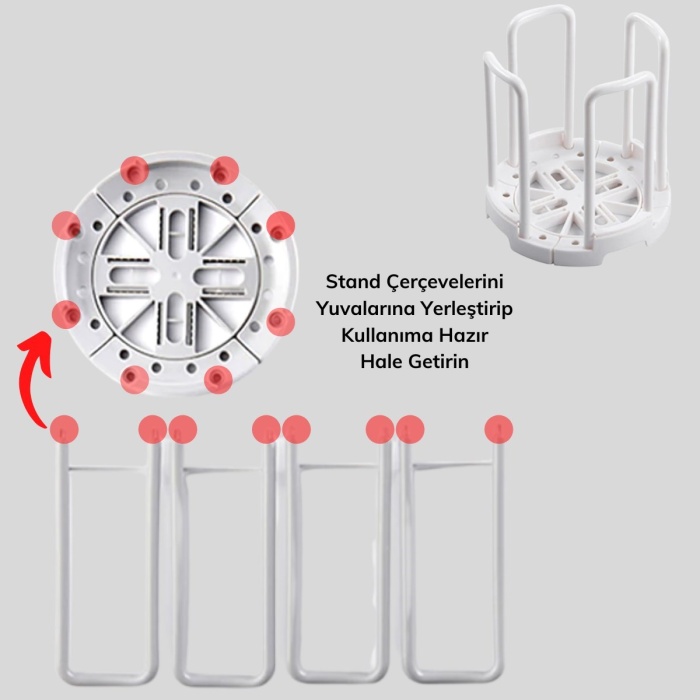 Tabak Bardak Kase Standı Bulaşık Kurutma Tutucu Mutfak Düzenleyici Organizatör (5381)