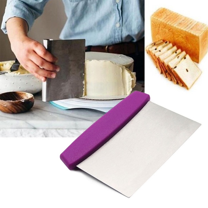 Çelik Hamur Kesici Kazıyıcı Pasta Kek Dekorasyon Spatula Aleti (5381)