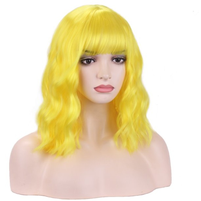 Sarı Renk Uzun Dalgalı Parti Peruğu (5381)