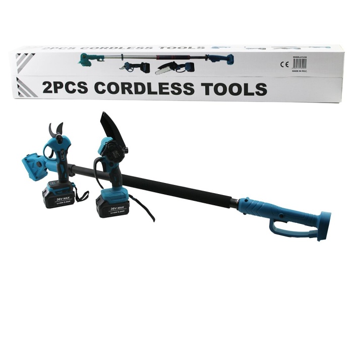 BN-5 CORDLESS TOOLS LTJ-6A ZZ-01 2 PCS SET 6&amp;quot; BUDAMA DAL KESME TESTERE=ŞARJLI--YAĞSIZ - ZİNCİRLİ + ŞARJLI BAĞ MAKASI TELESKOPİK UZAYAN METAL SAP=120--195CM (5381)