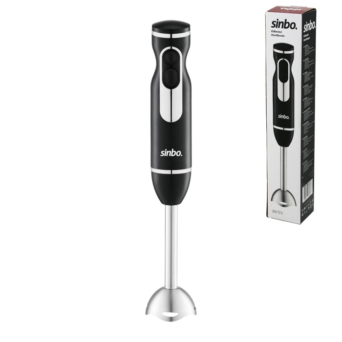 SİYAH - GÜMÜŞ ÇUBUK EL BLENDER ÇELİK UÇLU DC MOTOR - 400W SHB-7513 (5381)