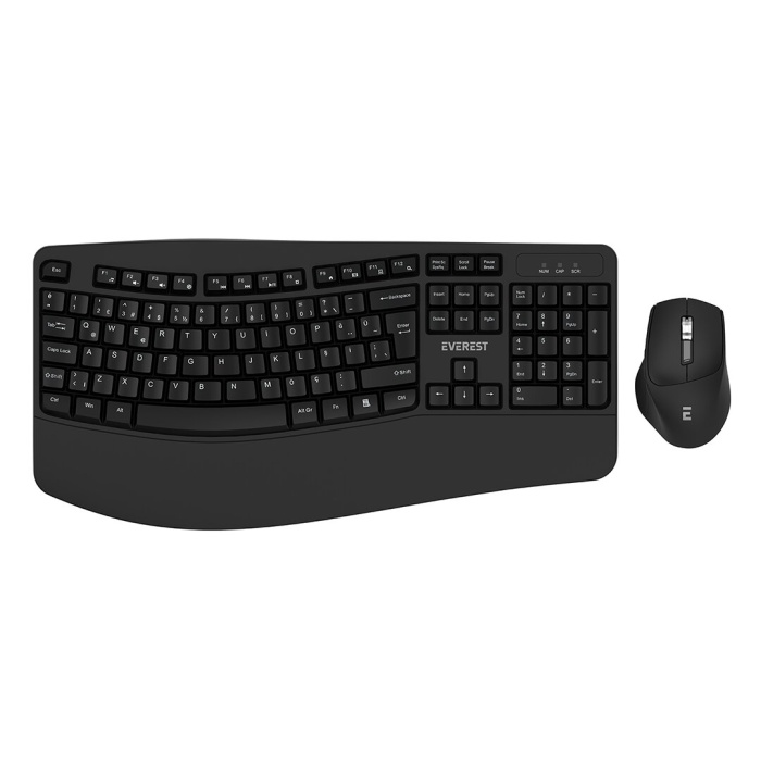 KABLOSUZ KLAVYE - MOUSE SETİ MULTİMEDİA - ERGOMİK BİLEK DESTEK Q KALVYE (5381)