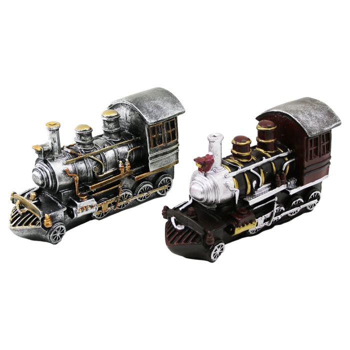 TREN VİNTAGE DEKORATİF BİBLO - KUMBARA RENKLİ 20X12X8CM REÇİNE (5381)