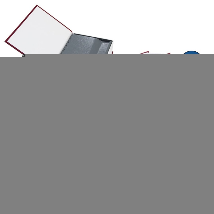 BÜYÜK=240X155X55MM KİTAP MODELİ KİLİTLİ KASA - KUMBARA (5381)