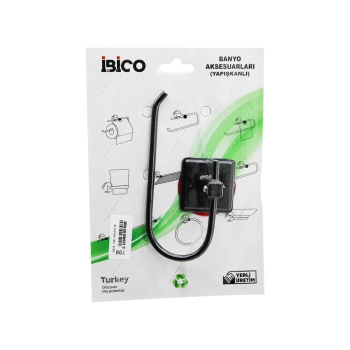 SİYAH   METAL   AÇIK WC  KAĞITLIK  YAPIŞKANLI MONTAJ  BNY-708 (5381)