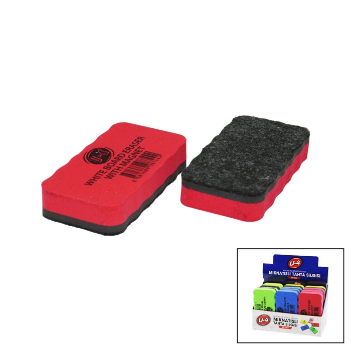 MIKNATISLI  TAHTA SİLGİSİ  RENKLİ EVA SÜNGER TUTACAK (5381)