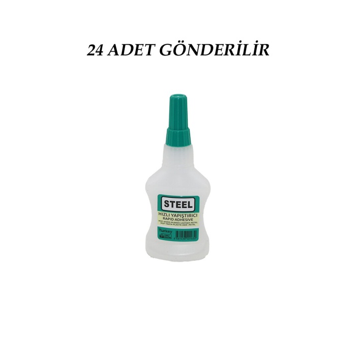 24 ADET WİNCELL STEEL HIZLI YAPIŞTIRICI 37GR 200ML MDF-AHŞAP-METAL-PLASTİK-DERİ (5381)