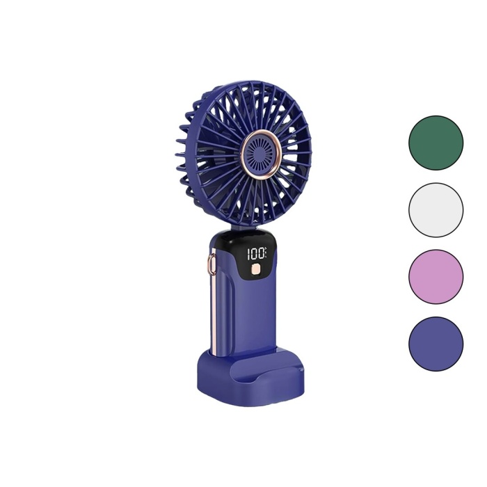 LED GÖSTERGELİ TYPE-C ŞARJLI MİNİ EL FANI SABİT BAŞLIK 5-KADEME HIZ TELEFONLUKLU M.ÜSTÜ AYAK VANTİLATÖR (5381)