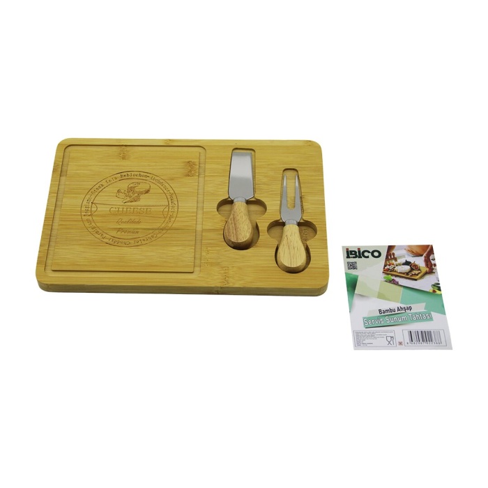 BIÇAK SAĞ AHŞAP BAMBU KAHVALTI PEYNİR SUNUM PANO 2PEYNİR BIÇAK=AHŞAP SAPLI19X29X1.5CM (5381)