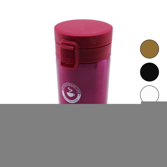 ÇELİK=18-8 METAL TERMOS KUPA BARDAK 300ML FİLTRELİ KULPSUZ BAS-AÇ KİLİTLİ KAPAK (5381)