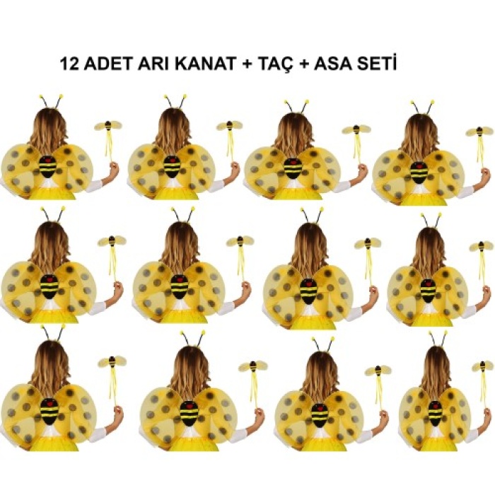 Okul Gösterileri için 12li Arı Kanadı Seti - Etkinlik Kanatları