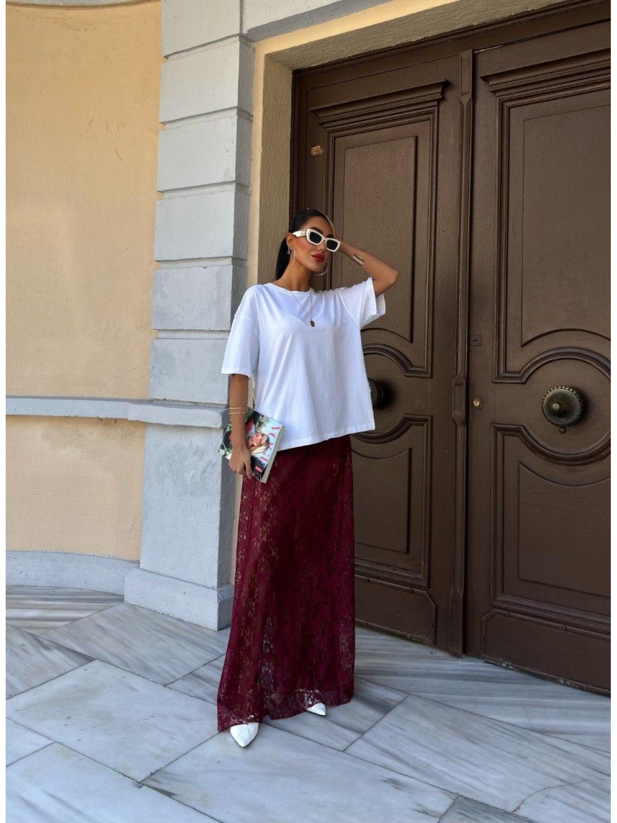 Crimson Grace Maxi Bordo Etek