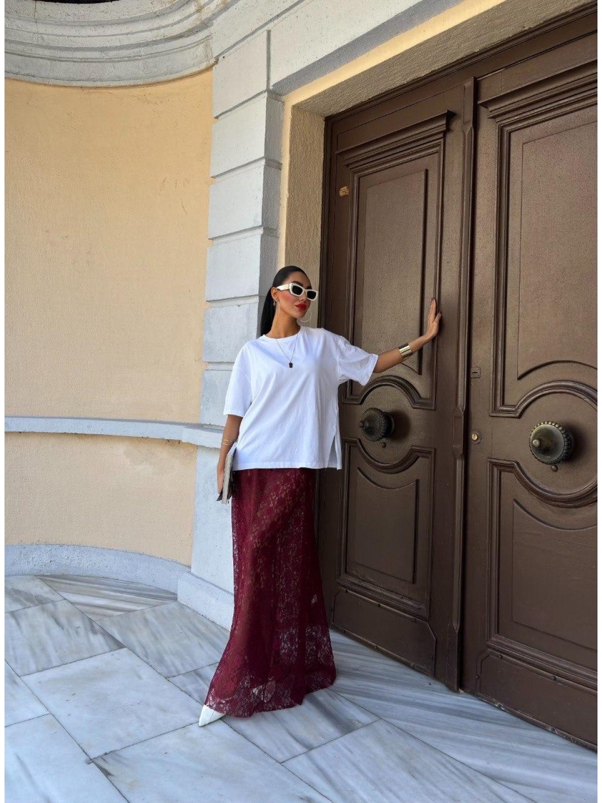 Crimson Grace Maxi Bordo Etek