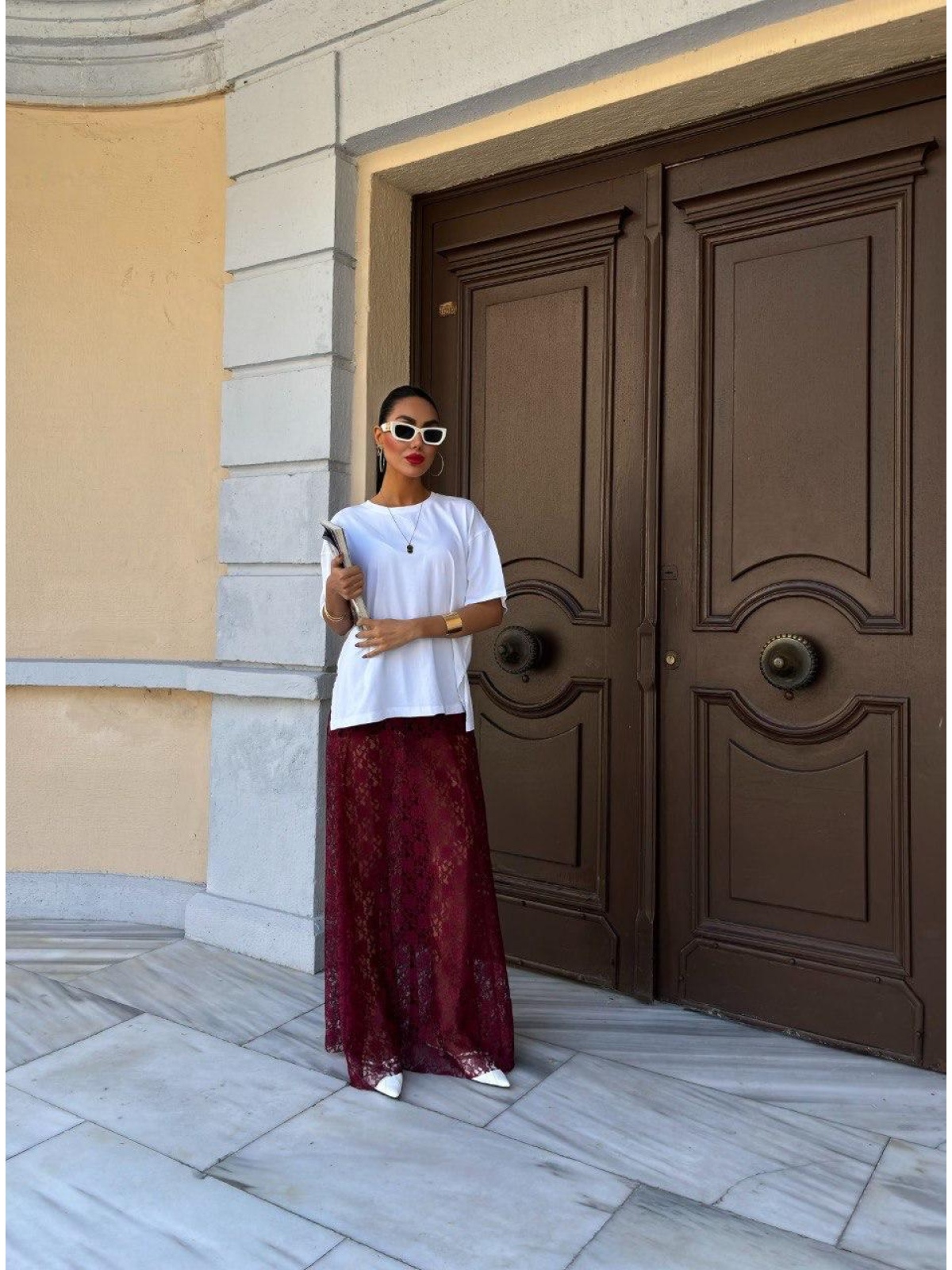 Crimson Grace Maxi Bordo Etek