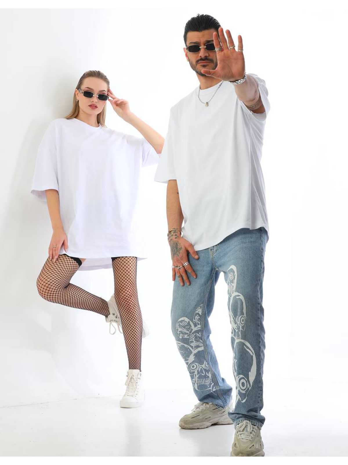 Dolcha Drift Oversize Tee – Unisex Beyaz
