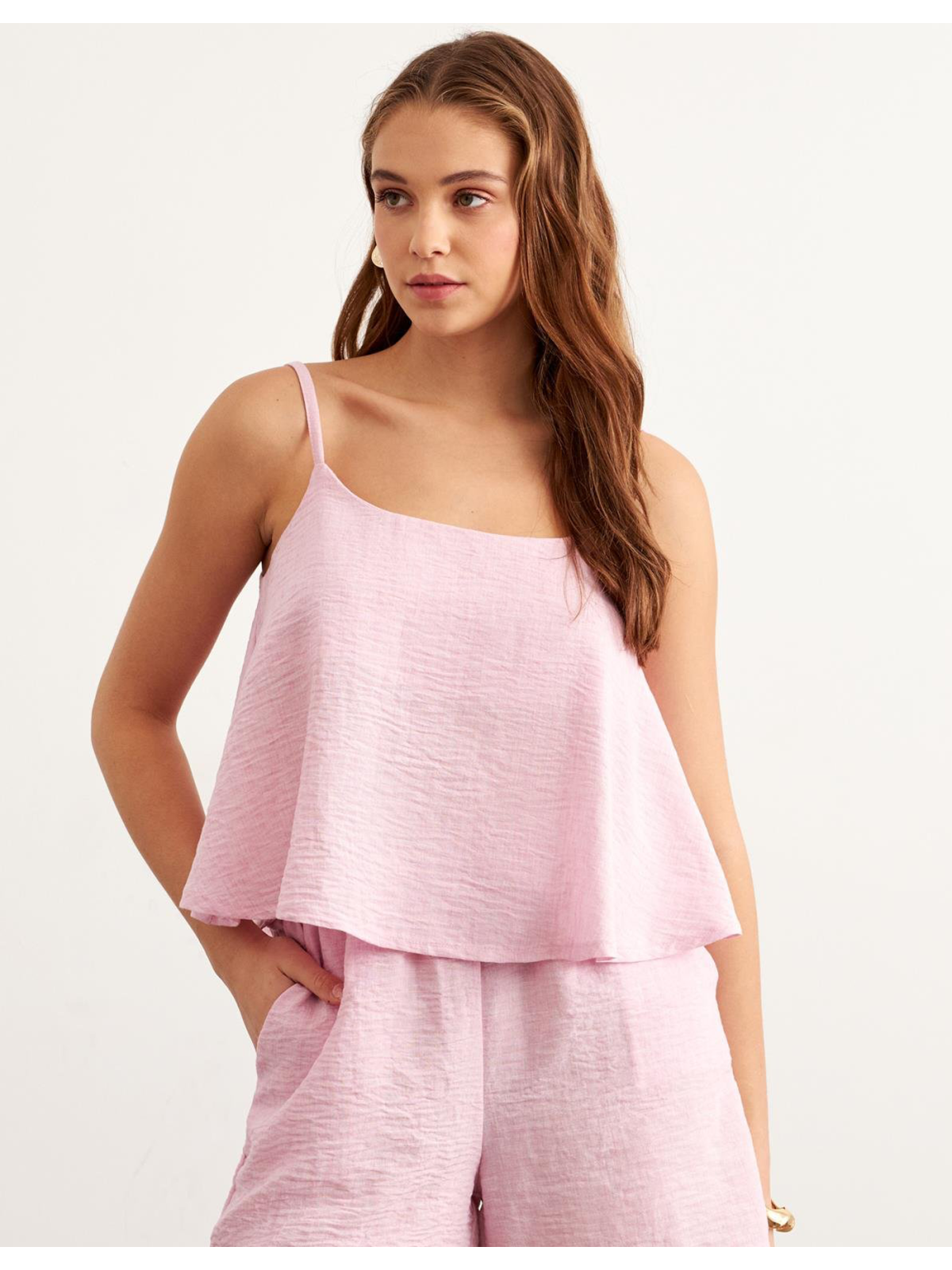Aria Keten Crop – Pembe