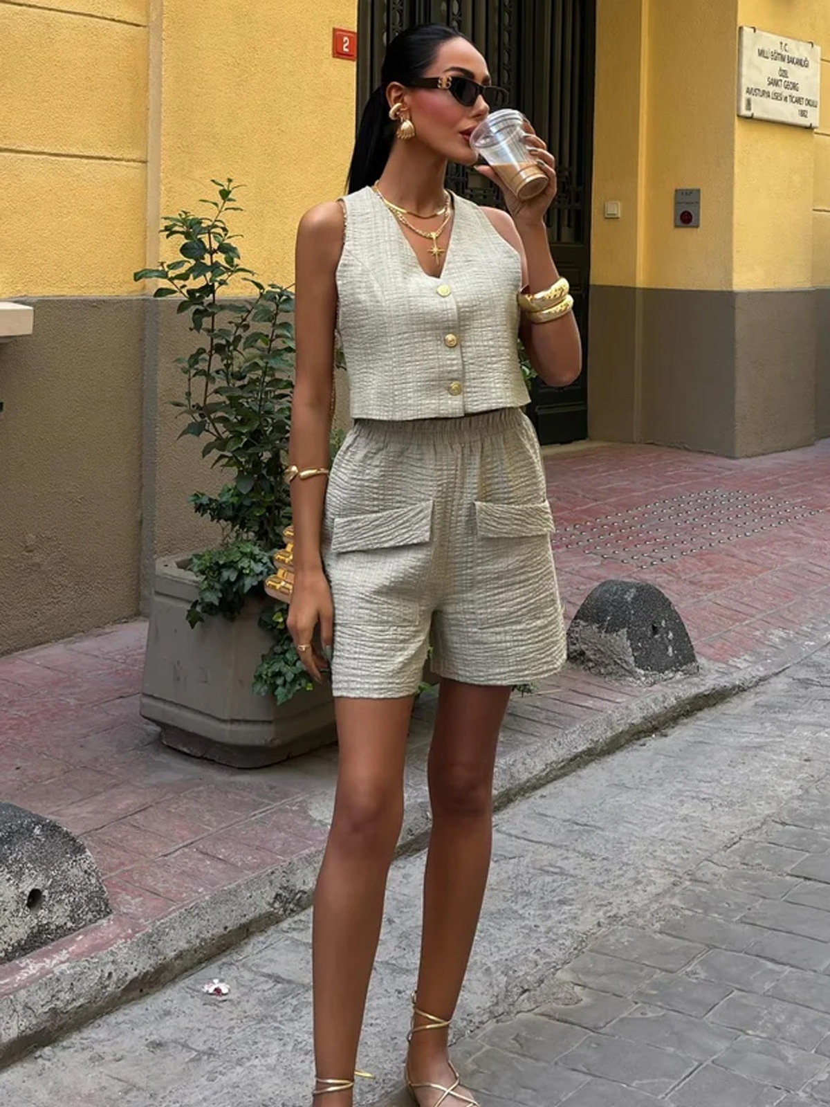 Santorini Breeze Takım - Çağla Yeşili