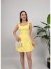 Soléa Fiyonklu Mini Elbise – Sarı
