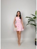 Bella Rose Düğmeli Mini Elbise – Pembe