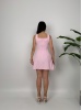 Bella Rose Düğmeli Mini Elbise – Pembe