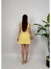 Bella Rose Düğmeli Mini Elbise – Sarı