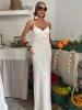 Sirena Askılı Ajurlu Elbise – Beyaz