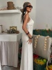 Sirena Askılı Ajurlu Elbise – Beyaz