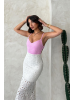 Rosetta Dantel Midi Elbise - Pembe
