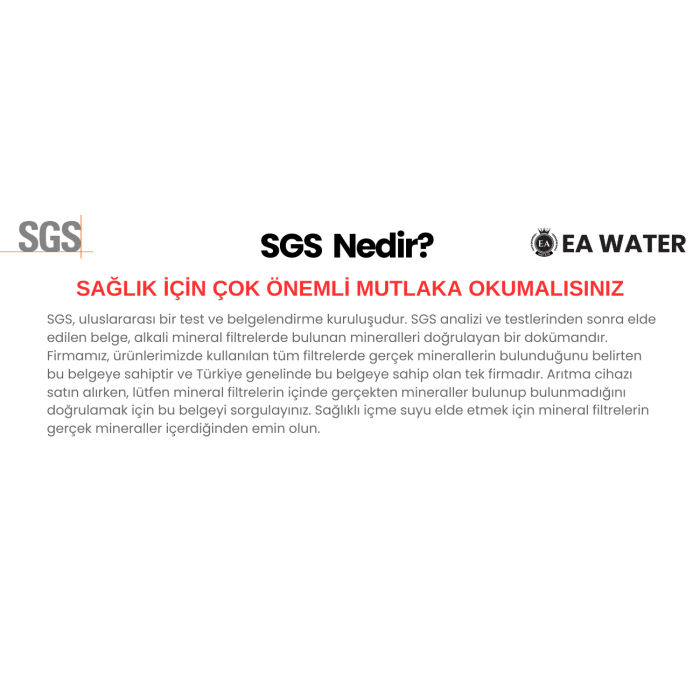 EA WATER Pompasız Tak Çevir Filtreli Su Arıtma Cihazı