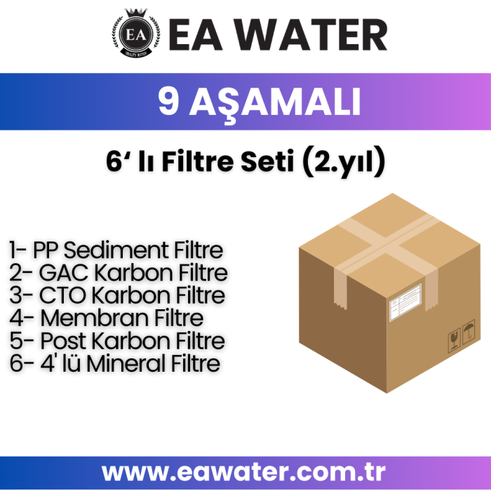 EA WATER 9 Aşamalı 6lı Filtre Seti