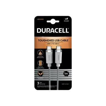 Duracell DURACELL 1M LIGHTNING CABLE BLACK C-C Şarj Kabloları