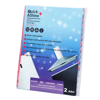 Quick & Shine Çok Amaçlı Mikrofiber Temizlik Bezi Davlumbaz & Aspiratör Temizlik ve Bakım Ürünleri