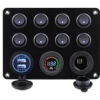 Switch Panel 8 Anahtarlı Voltmetre ve USB Şarjlı