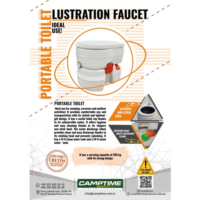 Camptime Portatif Tuvalet