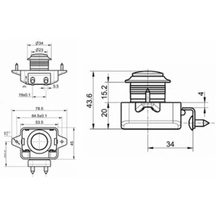 Bas-Çek Dolap Kilidi Yuvarlak [SIYAH] 5 ADET