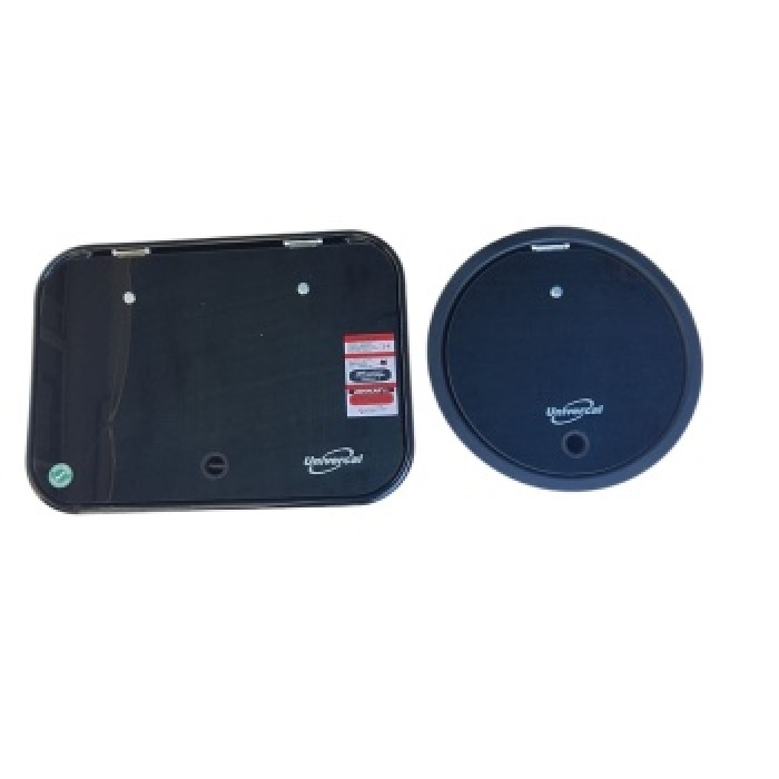 Karavan / Tekne Cam Emaye Ocak + Cam Kapaklı Evye Siyah